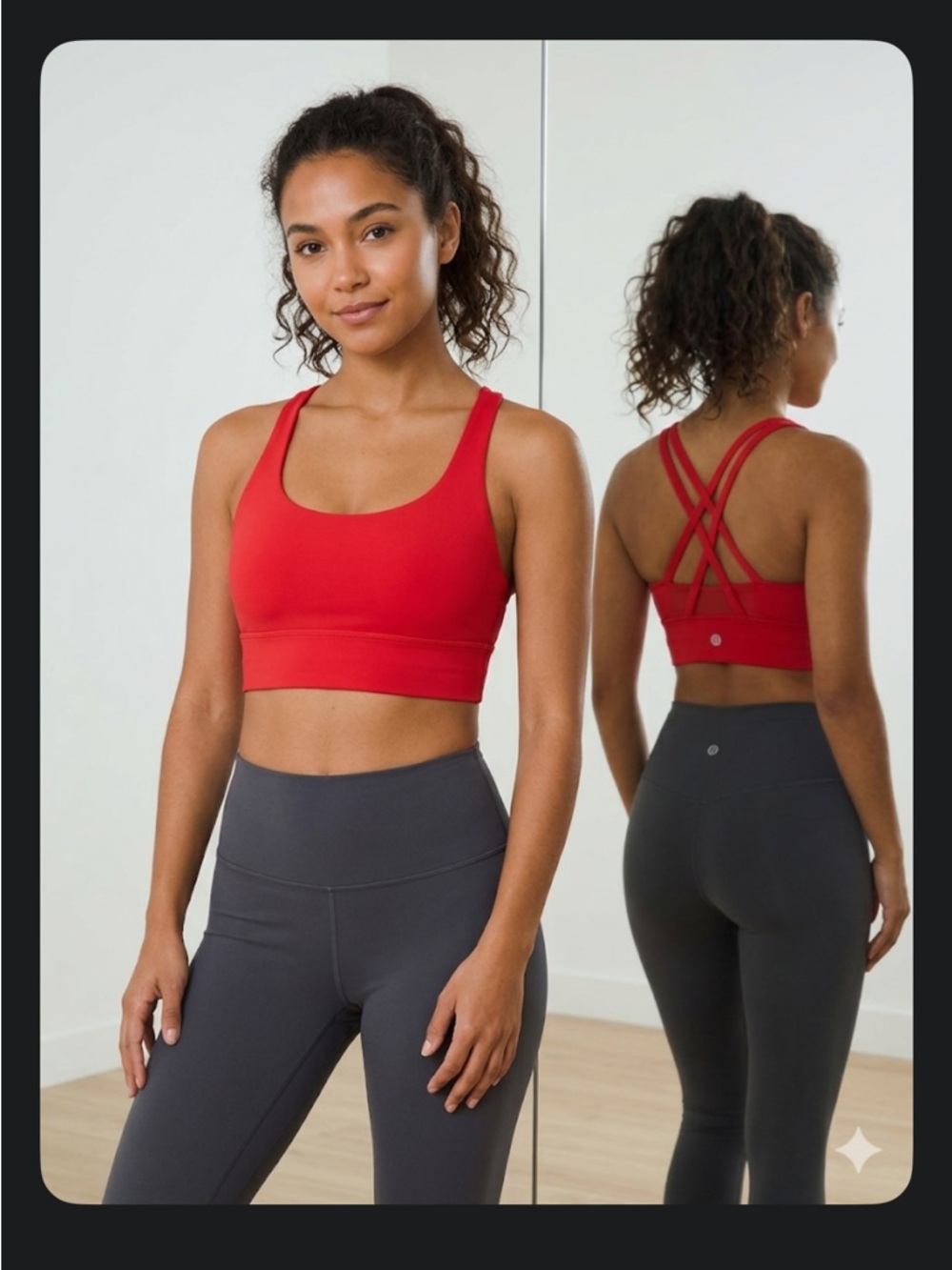 lululemon athletica Red Crisscross Strappy Sports Bra XSmall - Picture 6 of 6